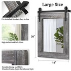 Aazzkang Wall Mirror Large Rectangle Barn Door Mirrors With Wooden Framed Rus   