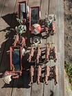 Vintage Cast Iron Coca Cola Horse Drawn Wagons With Umbrella   Cases  read 