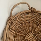 Vintage Large Oval Wicker Rattan Farmhouse Basket Double Handle 23 In By 16 In