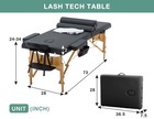 73 Inch Portable Massage Table Height Adjustable 3 Folding Tattoo Spa Bed