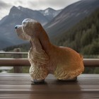 Vtg 1989 Large Sandicast Sandra Brue Cocker Spaniel Dog  buff 206 Painted Rare