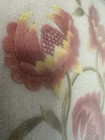 Handmade Framed Floral Crewel Embroidery Needlework Wall Art Pink Mat Gold Frame