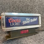 Vintage Coors Light The Silver Bullet Motion Light Up Bar Clock Sign Works Great