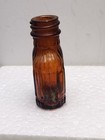 Antique Small Amber Bottle 2 5  Ribbed Bottle