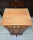 Antique Style Oak Wood Potato Vegetable Cabinet Icebox Storage Beaded Trim