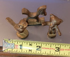 Mid-century Modern  lot Of 3  Indian Miniature Brass Horse  Bird And Bear