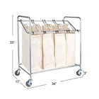 Four Bag Laundry Sorter  Chrome Finish