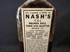 Vintage Nash s Malaria Chill Tonic Quack Medicine Bottle  Jonesboro  Arkansas