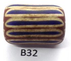 Awesome Old Antique Venetian Chevron African Trade Bead  B32  Bg 84