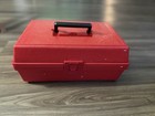 1964 Vintage Gilbert Erector Set W Red Plastic Case Construction Toy Box Parts
