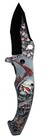 Razor Tactical Folding Knife Spring Assisted Skull Goth Design 3d Pocket Knife