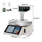 66lbs Digital Scale Price Computing Commercial Weighting W label Barcode Printer