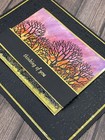 Tree Silhouette Embossed Sunset Thinking Of You Card Kit  Watercolor  Gold Foil