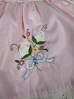 Vintage Baby Girl Pink Dress Embroidered Floral Lace Cottagecore