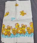 Vintage Baby Receiving Blankets Lot Of 4 Bears Clown Tiger Nursery Cotton