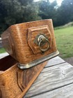 2 Antique Treadle Sewing Machine Drawers Ornate Pulls Carved Wood Sides Risers