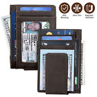 Men Leather Magnetic Front Pocket Wallet Money Clip Slim Id Credit Card Holder