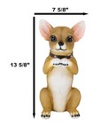 Ebros Gift Chihuahua Dog On Two Legs Statue With Solar Led Lantern Lamp 14  Tall