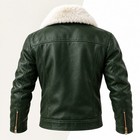 Men s Genuine Leather Aviator B3 Bomber Jacket Shearling Fur Collar Flight Coat