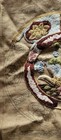  tea House Plate  Jane Mcgown Flynn 20  W Wool Burlap Rug Hooking Vintage 