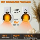 900w Space Heater Lcd Electric Heater Wall Outlet Plug Portable Small Heater