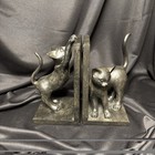 Playful Cats Bookends - Playing Modernist Feline Figure Room Decor Bookend Set