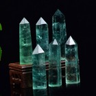 Green Natural Quartz Crystal Stone Point Reiki Healing Obelisk Hexagonal Wand
