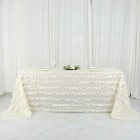 Ivory 90 x132  Taffeta Rectangular Tablecloth Leaf Petals Design  Party Supplies