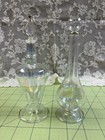 Lot Of 2 Iridescent Glass Perfume Bottles With Glass Stoppers     gold    Trim  Vgc
