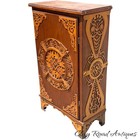 Antique Tramp Art Fretwork Cabinet Pie Safe 1 Door Carvings 1920 Cupboard