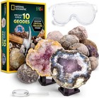 10 Premium Geodes Science Kit - Break Your Own Crystals  Goggles   Stands Includ