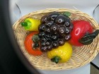 Beautiful Lot Of 5 Vintage Murano Style Decorative Glass Fruits   Vegetables