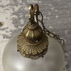 Vintage Clear Glass 10 5  Etched  Swag Hanging Light Fixture