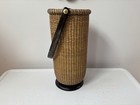 Tall Nantucket Basket W plastic Liner For Flowers  Wine Bottle  Home Decor