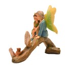 Fairy Girl Grandma Feed Squirrel Mini Garden Figurine Accessory Outdoor Ornament