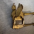 Vintage Brass Peacock Nutcracker Figural Bird Cigar Cutter Handcrafted Sarota