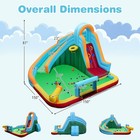 Inflatable Water Slide Park  6-in-1 Giant Bounce House W splash Pool  Long Slide