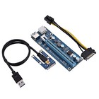  Mini Pci-e To Pci Express 16x Extender  Riser Adapter With Sata Power Cord 
