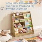 Toy Storage Organizer Kids Bookshelf 4 Tier Wooden Kids Book Shelf Book Rack