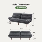 66 In Futon Sofa Bed With Adjustable Backrest   Armrests   Convertible Sofa Bed 