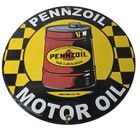 Vintage Pennzoil Porcelain Sign - Motor Oil Drum Can Lubrication Porcelain Sign