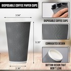 100 Pack 16 Oz Coffee Cups With Lids  Disposable Insulated Hot Cups To Go Paper