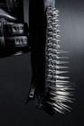 New Unisex Punk Rock Full Long Spiked Studded Brando Black Leather Jacket-xs-4xl