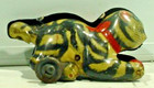 Vintage J  Chein Tin Windup Toy Cat W  Ball- Parts Or Repair