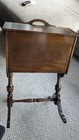 Fdxeco    Vintage Larger Mahogany  Sewing Box Stand Please Read Details Closely