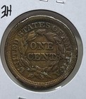 1853 Braided Hair Large Cent Penny Copper Coin 1c Philadelphia Mint - Kk545