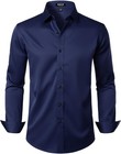 Men s Stretch Wrinkle Dress Formal Wedding Prom Slim Fit Button Down Shirts