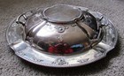 Antique Silver Plate Large Round Serving Tray   Cover Adam Pattern 1914