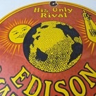 Vintage Edison Mazda Lamps Sign - Light Bulb Lamps Porcelain Gas Pump Sign