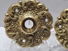 Vintage Victorian Brass Rosette Door Knob Plate Set Ornate Baroque Old Rare Htf